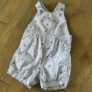 Carters Stripped Overall Romper with Bees size 6 months